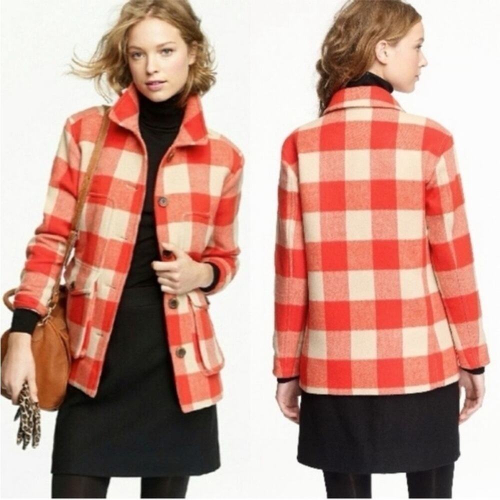 J.Crew Collection Stadium Cloth Wool Buffalo Plaid Coat JCREW XXS 00